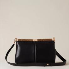 Borbonese Borsa a spalla 5PM Medium Nero OP Naturale - 4