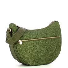 Borbonese Borsa Luna Bag Middle con taschino in Nylon Riciclato Verde Militare - 2