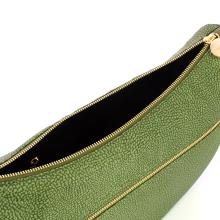 Borbonese Borsa Luna Bag Middle con taschino in Nylon Riciclato Verde Militare - 4