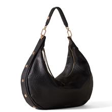 Borbonese Hobo Bag Oyster Large in pelle Nero - 2