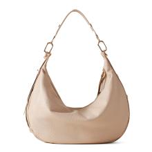 Borbonese Hobo Bag Oyster Medium in pelle Porridge - 3