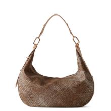 Borbonese Hobo Bag Oyster Medium in pelle Porridge - 3