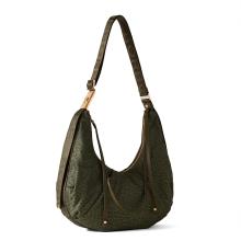 Borbonese Hobo Bag Fold Small Verde Militare - 2