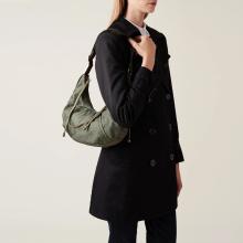 Borbonese Hobo Bag Fold Small Verde Militare - 5