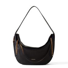 Borbonese Hobo Bag Nueve Medium in pelle Nero - 1