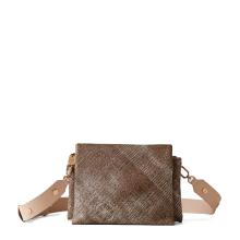 Borbonese Borsa a tracolla Oyster in tela rivestita OP Naturale Porridge - 1