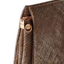 Borbonese Borsa a tracolla Oyster in tela rivestita OP Naturale Porridge - 4