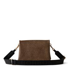 Borbonese Mini Borsa a tracolla in tela rivestita OP Naturale Nero - 3