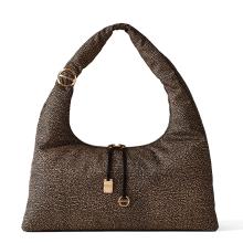 Borbonese Hobo Bag Twinnie Large OP Naturale Nero - 1