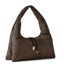 Borbonese Hobo Bag Twinnie Large OP Naturale Nero - 2