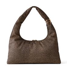 Borbonese Hobo Bag Twinnie Large OP Naturale Nero - 3