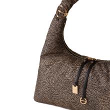 Borbonese Hobo Bag Twinnie Large OP Naturale Nero - 4