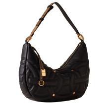 Borbonese Rondo' Borsa Hobo Medium Nero OP Naturale - 2