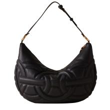 Borbonese Rondo' Borsa Hobo Medium Nero OP Naturale - 3