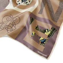 Borbonese Foulard color block Beige Alabastro OP Naturale - 2