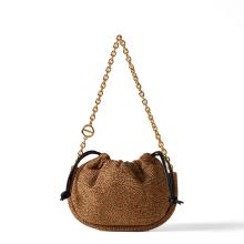 Borbonese Mini Borsa Coquille in camoscio OP Naturale - 1