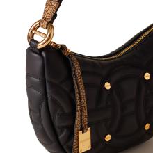 Borbonese Rondo' Borsa Hobo Small Nero OP Naturale - 5