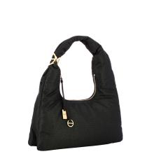 Borbonese Hobo Bag Twinnie Small Dark Black - 2