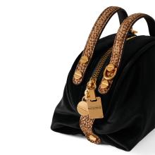 Borbonese Mini Sexy Bag in velluto Nero OP Naturale - 4