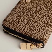 Borbonese Portafoglio Large Zip Around in camoscio OP Naturale - 4