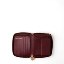 Borbonese Portafoglio Medium RFID in Nylon Riciclato Zip Around Merlot - 3