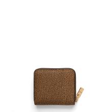 Borbonese Portafoglio Medium in tela rivestita Zip Around OP Naturale Nero - 2