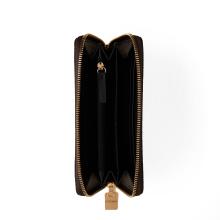 Borbonese Portafoglio Large Zip Around in tela rivestita OP Naturale Nero - 3