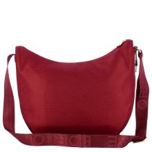 Borbonese Borsa Luna Bag Medium con taschino in Nylon Riciclato Merlot - 3
