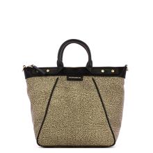 Borbonese Borsa Trapezio Small OP Naturale Nero - 1