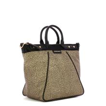 Borbonese Borsa Trapezio Small OP Naturale Nero - 2