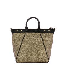 Borbonese Borsa Trapezio Small OP Naturale Nero - 3