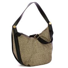Borbonese Hobo Bag Medium OP Naturale Nero - 2