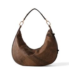Borbonese Hobo Bag Oyster Medium Graffiti OP Naturale Nero - 1