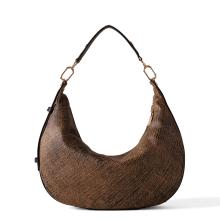 Borbonese Hobo Bag Oyster Medium Graffiti OP Naturale Nero - 3