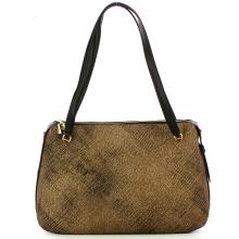 Borbonese Borsa a spalla Oyster Large in tela rivestita OP Naturale Nero - 1