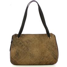 Borbonese Borsa a spalla Oyster Large in tela rivestita OP Naturale Nero - 3