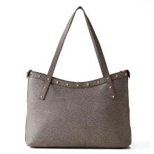 Borbonese Shopping Metropole Large in tela rivestita Clay Grey - 3