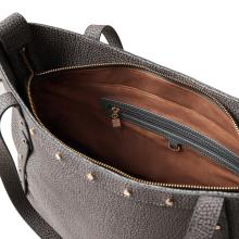 Borbonese Shopping Metropole Large in tela rivestita Clay Grey - 5