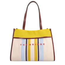 The Bridge Shopper Beach Bag Elisa Wow Naturale Marrone Celeste - 1