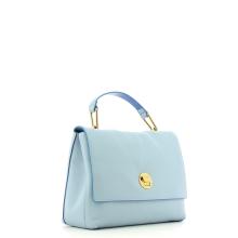 Liya handbag in leather-IRIS/AZUR-UN