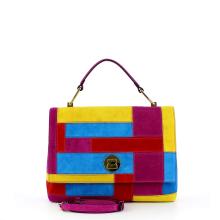 Coccinelle Borsa a mano Liya in patchwork camoscio - 4