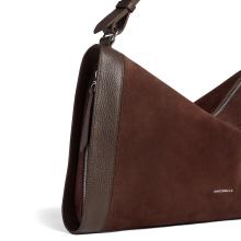 Coccinelle Borsa a mano Elinor Suede Bicolor Brunette Brunette - 3