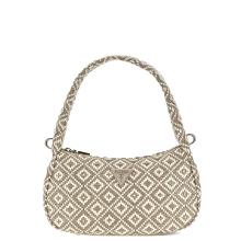 Guess Borsa a spalla Rianee in rafia Taupe - 1