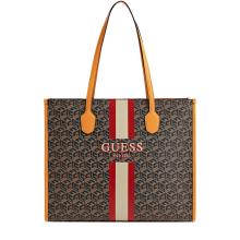 Guess Shopper Silvana G Cube Grande Black Logo Cognac - 1