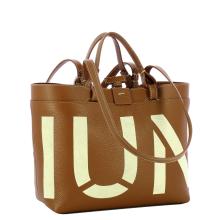 Iuntoo Shopping Sibilla Piccola Logo Cuoio+Panna - 2