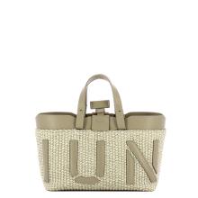 Iuntoo Sibilla Mini Logo Raffia Cappuccino+Cappuccino Shopping Bag - 1