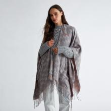 Liu Jo Poncho con Logo Jacquard Grey Cloud - 2