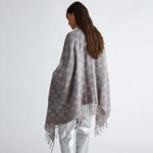 Liu Jo Poncho con Logo Jacquard Grey Cloud - 3