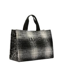 Liu Jo Shopping bag grande con logo Check Black - 2