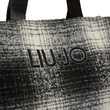 Liu Jo Shopping bag grande con logo Check Black - 4